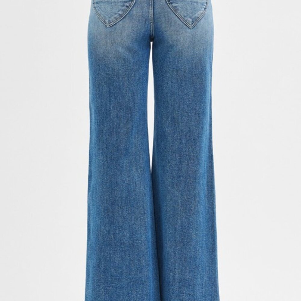Women's Blue Heart Patch Jeans - Picture 8 of 8